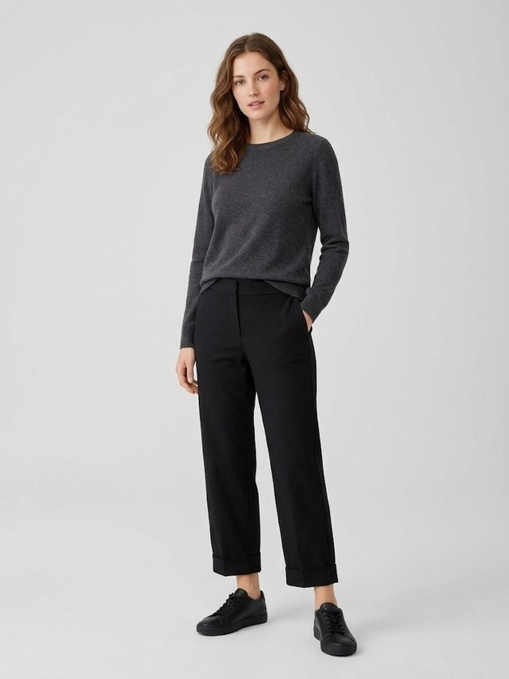 7th Avenue Design Studio Black Womens Cropped Pants Size M Rayon Blend